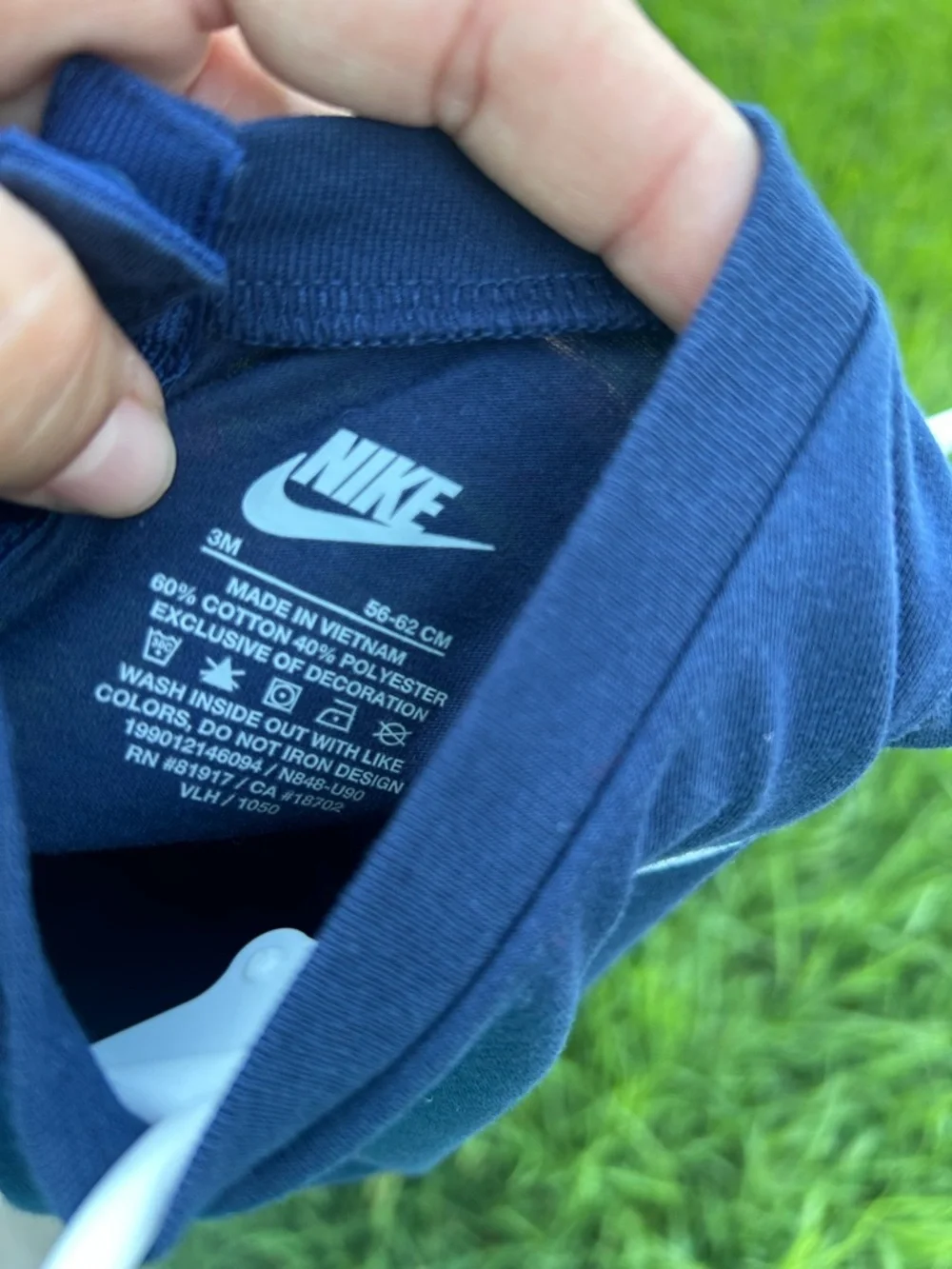Nike Navy Short Sleeve Baby Romper with White Logo
